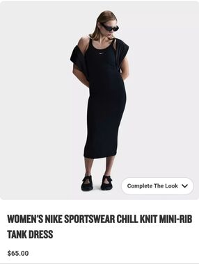 Small Women's Nike Sportswear Chill Knit Mini-Rib Tank Dress Black